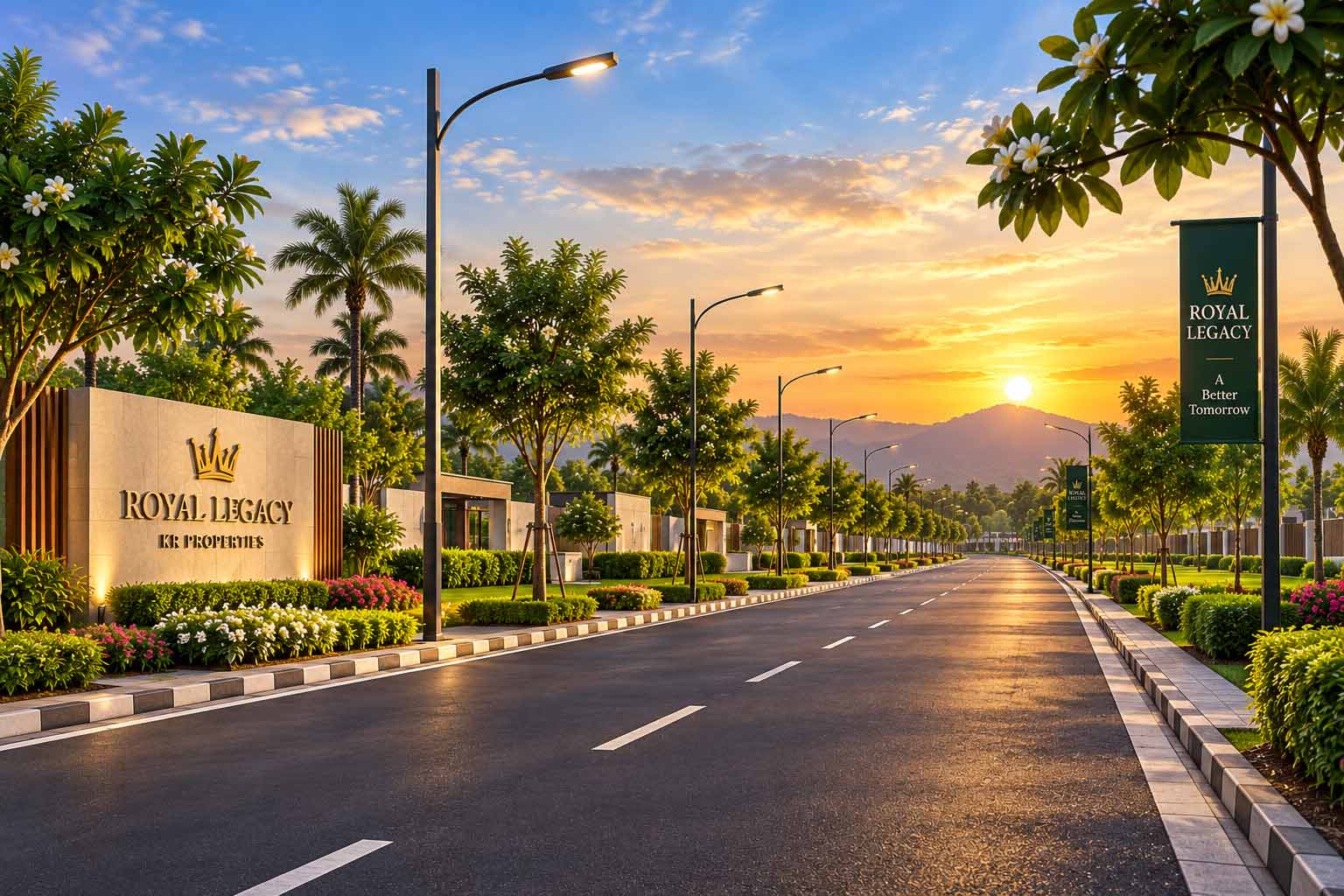 Royal Legacy well-planned internal roads and residential layout